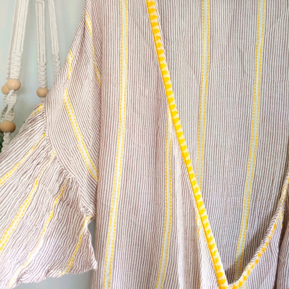 Mauve yellow cream boho spring wrap